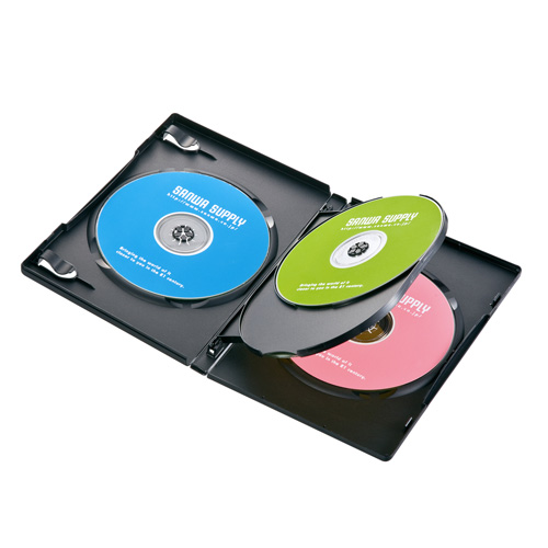 DVD-TN4-03BK / DVDトールケース（4枚収納・3枚パック・ブラック)