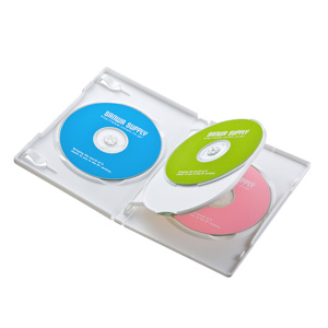 DVD-TN4-03W / DVDトールケース(4枚収納・3枚パック・ホワイト)