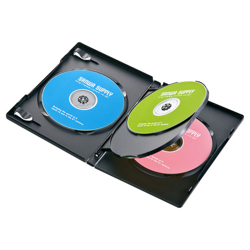 DVD-TN4-10BKN【DVDトールケース（4枚収納・10枚セット・ブラック）】メディアを4枚収納できる一般的なセルDVDと同じ厚さ14mmのDVDトールケース。4枚収納・10枚セット・ブラック。  | サンワサプライ株式会社