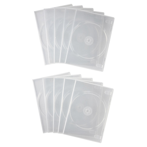 DVD-TU1-10C / スリムDVDトールケース（1枚収納・10枚パック・クリア）