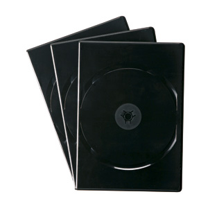 DVD-U2-03BK / スリムDVDトールケース（2枚収納・ブラック）