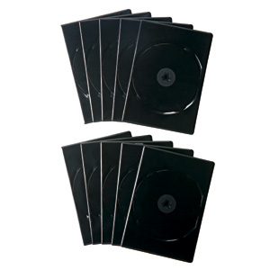 DVD-U2-10BK / スリムDVDトールケース（2枚収納・ブラック）