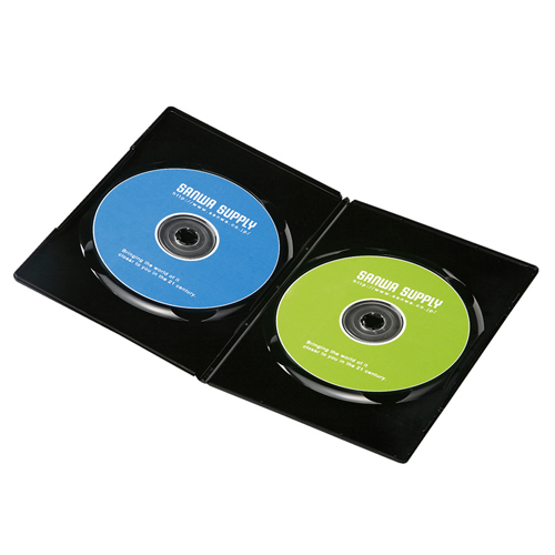DVD-U2-30BK / スリムDVDトールケース（2枚収納・ブラック）