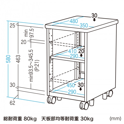 EA-CPU7 / 機器収納ボックス（W350×D480mm）