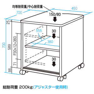 ED-P4570N / eデスク（Pタイプ・W450×D700×H700mm）