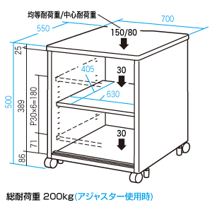 ED-P7055LN / eデスク（Pタイプ・W700×D550×H500mm）