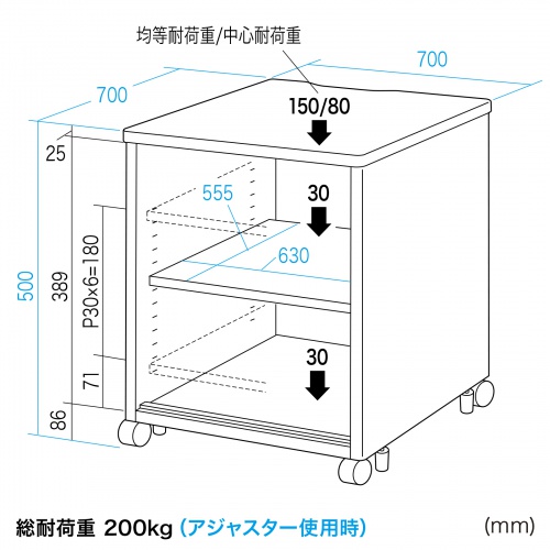 ED-P7070LN / eデスク(Pタイプ・W700×D700×H500mm)
