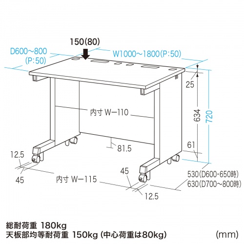 ED-SK11070LM72 / eデスク（薄い木目）W1100×D700×H720【受注生産品】