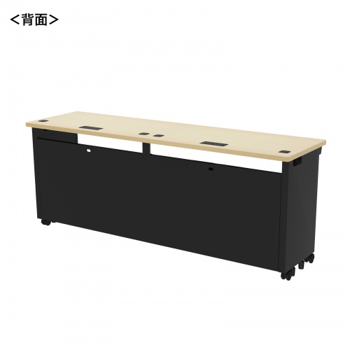 ED-SK18050BKLM / eデスク（薄い木目＋ブラック）W1800×D500×H700【受注生産品】