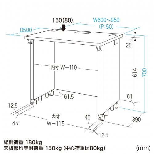 ED-SK6550BK / eデスク（ブラック）W650×D500×H700【受注生産品】