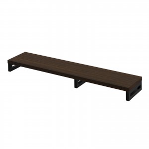 EMR-LCK12025M / eモニタ台（角脚・濃い木目天板）W1200×D250【受注生産品】