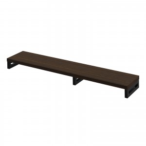 EMR-LCK13025M / eモニタ台（角脚・濃い木目天板）W1300×D250【受注生産品】