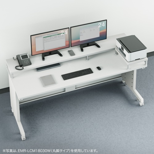 EMR-LCK5030M / eモニタ台（角脚・濃い木目天板）W500×D300【受注生産品】