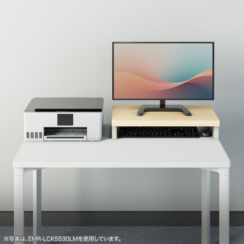 EMR-LCK5030M / eモニタ台（角脚・濃い木目天板）W500×D300【受注生産品】