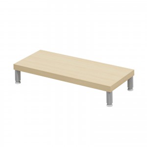 EMR-LCM6025LM / eモニタ台（丸脚・薄い木目天板）W600×D250【受注生産品】