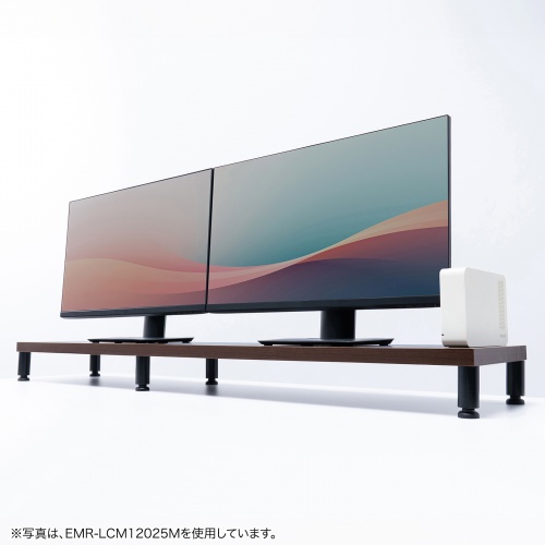 EMR-LCM6030LM / eモニタ台（丸脚・薄い木目天板）W600×D300【受注生産品】