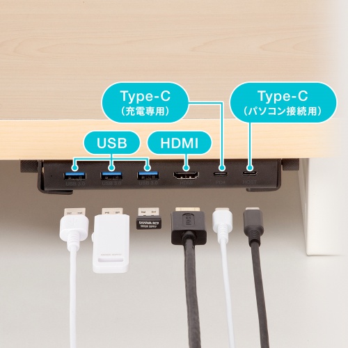 EMR-LCOP1 / 木製天板取付用USB＋HDMIドッキングステーション