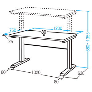 ERD-12075 / エルゴノミクス電動上下昇降デスク（受注生産）