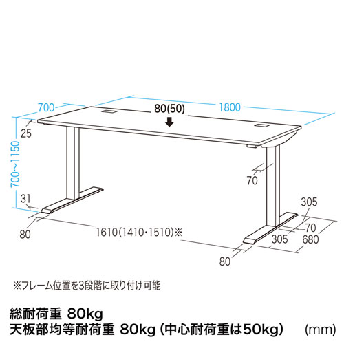 ERD-E18070W / e電動昇降デスク（W1800mm）