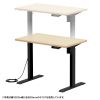 ERD-ER10570BKLM / e電動昇降デスク（薄い木目＋ブラック）W1050×D700【受注生産品】