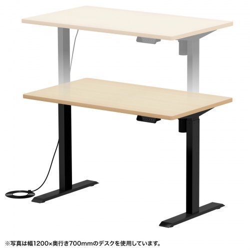 ERD-ER12065BKLM / e電動昇降デスク（薄い木目＋ブラック）W1200×D650【受注生産品】