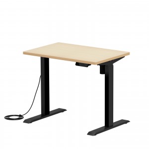 ERD-ER9060BKLM / e電動昇降デスク(薄い木目+ブラック)W900×D600【受注生産品】