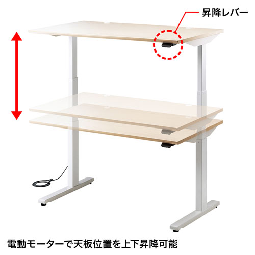 ERD-M12070LM / 電動上下昇降デスク（W1200×D700mm・薄い木目）