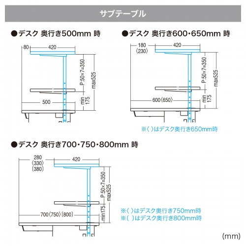 EST-100BKLM / サブテーブルW1000mm用（薄い木目＋ブラック）【受注生産品】