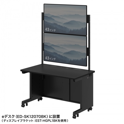 EST-HG1202BK / eデスク用ハンギングバー（W1200用・2段・ブラック）