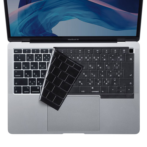 FA-SMACBA13RBK / MacBook Air 13.3インチ Retinaディスプレイ用シリコンキーボードカバー（ブラック）