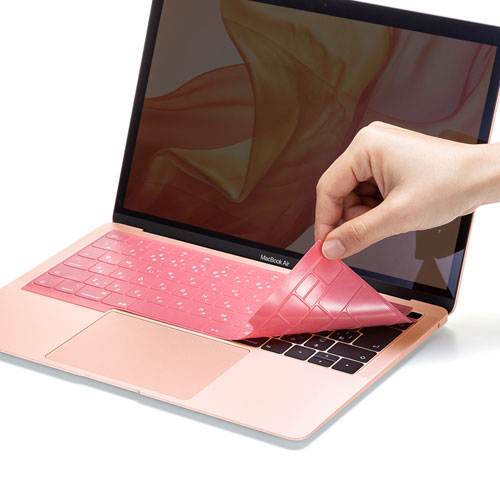 FA-SMACBA13RP / MacBook Air 13.3インチ Retinaディスプレイ用シリコンキーボードカバー（ピンク）