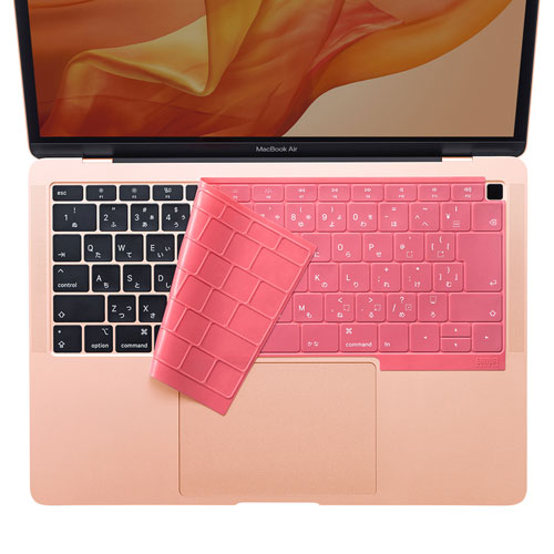 FA-SMACBA13RP【MacBook Air 13.3インチ Retinaディスプレイ用シリコンキーボードカバー（ピンク）】MacBook  Air 13.3インチ Retinaディスプレイ用シリコンキーボードカバー。ピンク。 | サンワサプライ株式会社
