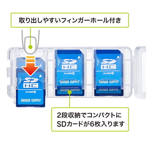 FC-MMC23SDCL / SDカードケース（6枚収納・クリア）