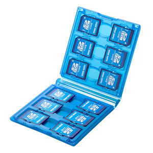 FC-MMC26CBL / SDカードケース(12枚収納・クリアブルー)