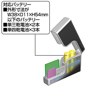 FC-MMC3BK / バッテリー対応マルチメモリーカードケース（ブラック）