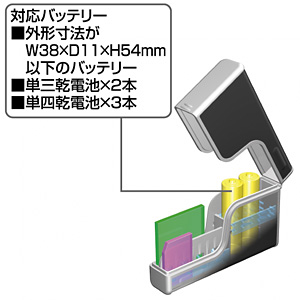 FC-MMC3SV / バッテリー対応マルチメモリーカードケース（シルバー）