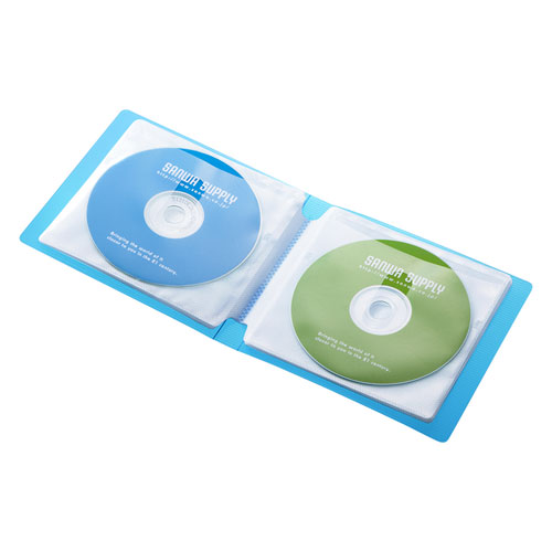 FCD-FL12BL / DVD・CDファイルケース（12枚収納・ブルー）