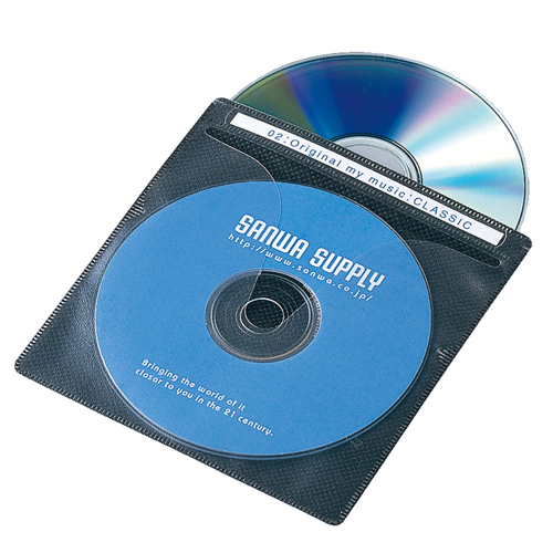 FCD-FN120BK / CD・DVD用不織布ケース（120枚セット・ブラック）