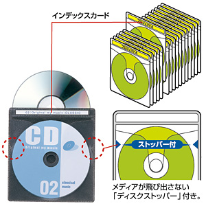 FCD-FN50BK / CD・DVD用不織布ケース（50枚セット・ブラック）