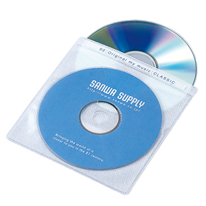 FCD-FN50WH / CD・DVD用不織布ケース(50枚セット・ホワイト)