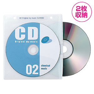 FCD-FR50WH / CD・DVD用不織布ケース（50枚セット・ホワイト）