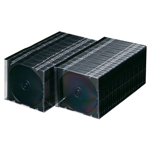 FCD-PU100MBKN / Blu-ray・DVD・CDケース（スリムタイプ・100枚セット・ブラック）