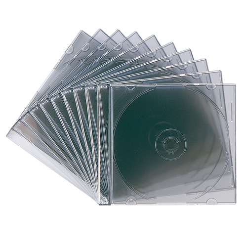 FCD-PU10BK / DVD・CDケース（10枚セット・クリアブラック）