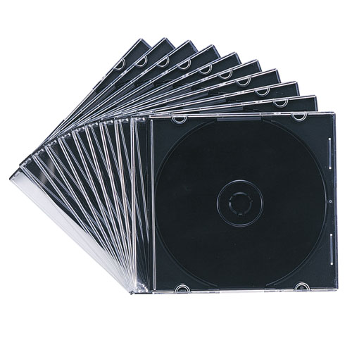 FCD-PU10MBKN【Blu-ray・DVD・CDケース（スリムタイプ・10枚セット・ブラック）】薄さ約5mmと従来のCDケースの約半分なので省スペースにメディアを収納できる。スリムタイプ・10枚セット・ブラック。  | サンワサプライ株式会社