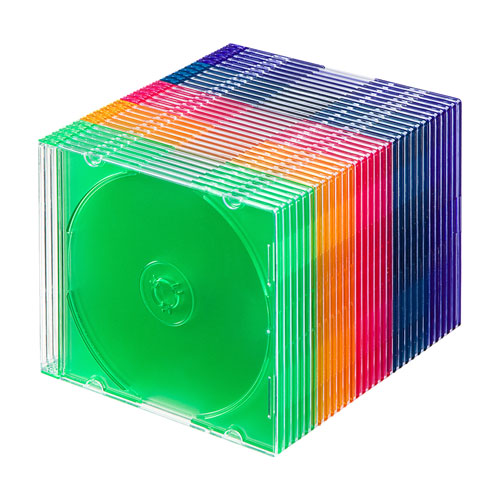 FCD-PU30MX / Blu-ray・DVD・CDケース（スリムタイプ・30枚セット・5色ミックス）