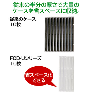 FCD-U10MXN / DVD・CDケース（5色ミックス・10枚セット）