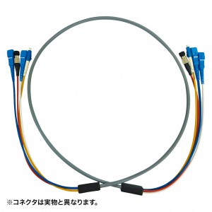 HKB-FCFCWPRB5-10 / 防水ロバスト光ファイバケーブル（マルチ50μm、FC×4-FC×4、10m）