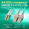 HKB-HOM3LCSC-01 / 補強メガネ型光ファイバケーブル（マルチOM3、LC×2-SC×2、1m）