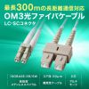 HKB-HOM3LCSC-02 / 補強メガネ型光ファイバケーブル（マルチOM3、LC×2-SC×2、2m）