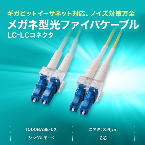 HKB-LCLC1-01N / メガネ型光ファイバケーブル（シングル8.6μm、LC×2-LC×2、1m）